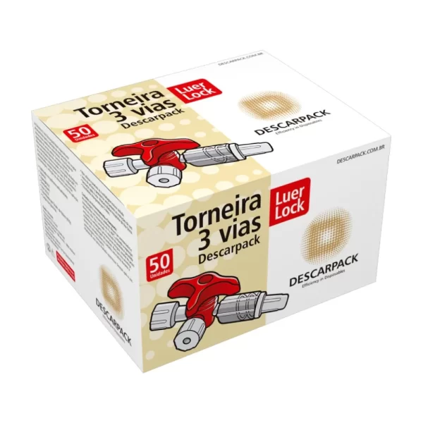 Torneira 3 Vias Descarpack com 50 Unidades