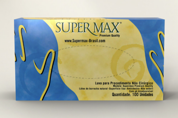 Luva para procedimento não cirurgico SUPERMAX Látex com Pó