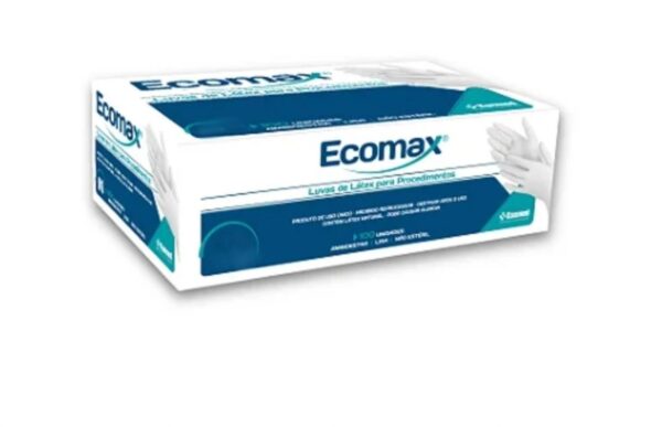 LUVAS DE LÁTEX  COM PÓ PARA PROCEDIMENTO ECOMAX